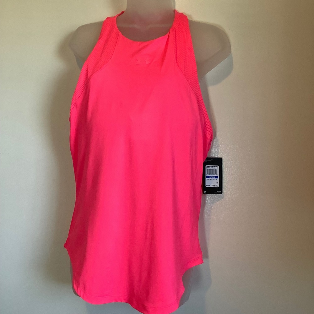 Under Armour Armour Sport 2-in-1 Built n Bra Tank Neon Pink HeatGear XL 1356299 - Picture 15 of 16